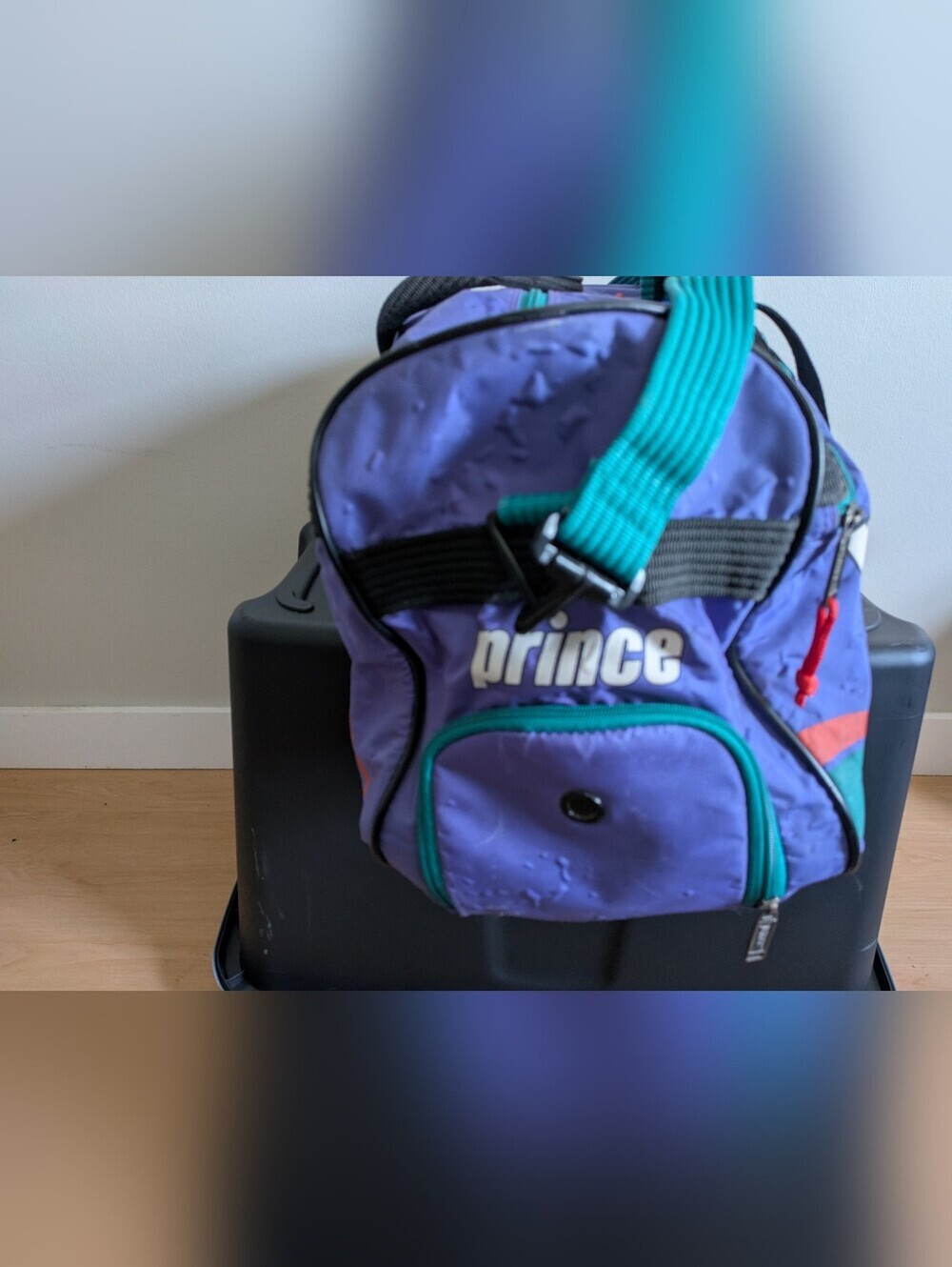 Vintage Prince Tennis Duffel Bag Purple Retro Gym Travel Sports Bag 80s 90s - Picture 10 of 10